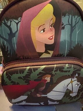 Loungefly Purple, Gold & Green Sleeping Beauty Mini Backpack